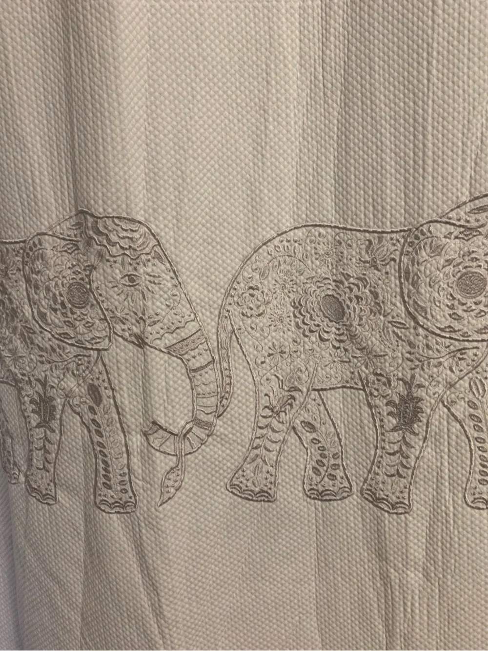 White Elephant Pattern Shower Curtain - Home Bath